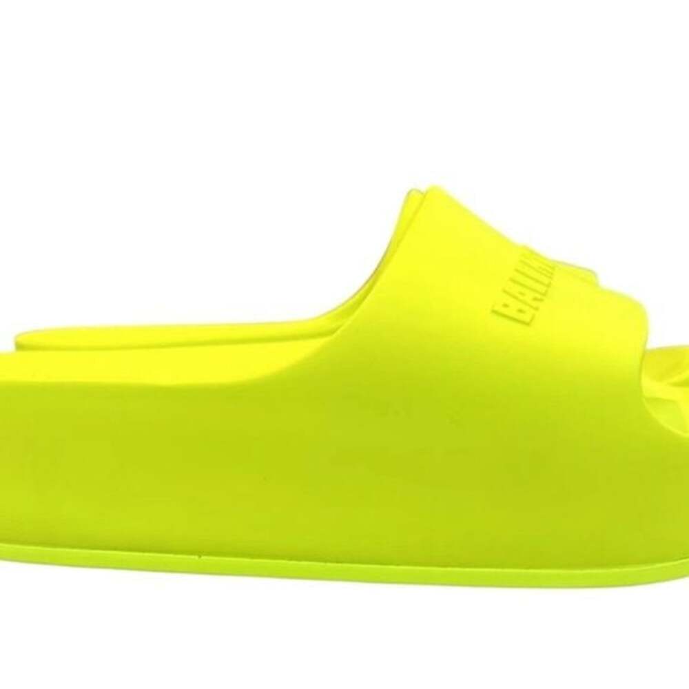 Balenciaga Slides Chunky Platform Slides Women’s Size 9 NEW Neon Yellow - Picture 3 of 4